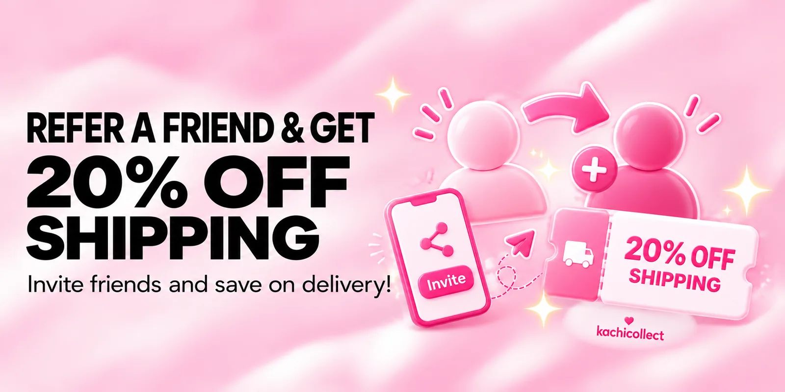 Refer a friend & get 20% off shipping — invite friends and save on delivery!