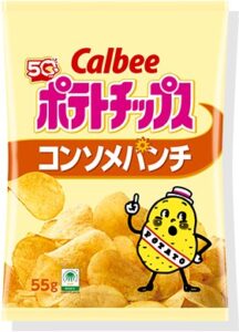 Sachet de chips Calbee Potato Chips Consommé Punch