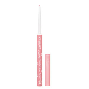 뚜껑을 열어 슬림한 젤 심을 보여 주는 캔메이크 Creamy Touch Liner Sheer 01 Charmy Pink