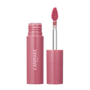 CANMAKE Glass Tint Syrup in shade 04 Blissful Pink, open to show the droplet-shaped applicator