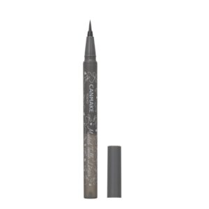 뚜껑을 열어 브러시 팁을 보여 주는 캔메이크 Muted Tulle Liner 01 Sheer Black