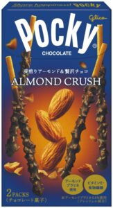 Box of Glico Almond Crush Pocky with chopped almonds
