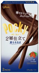Box of Glico Pocky Two-Layer Kaoru Cacao chocolate mousse sticks