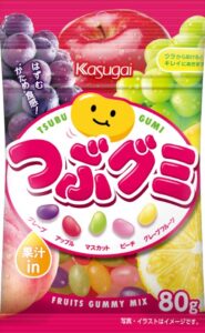 Sachet de Tsubugumi de Kasugai, petits gummies assortis aux fruits