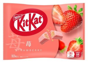 Bag of KitKat Strawberry with strawberry pieces
