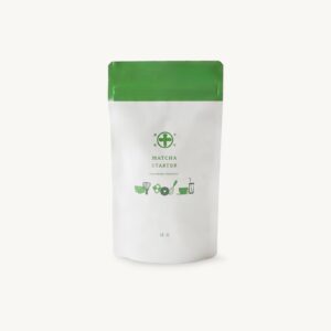 입문용 형태로 판매되는 교토산 첫물 말차 봉지, 100g