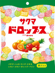 Sachet de Sakuma Drops, pastilles aux fruits en huit saveurs