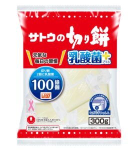 Japanese kirimochi with added lactic acid bacteria