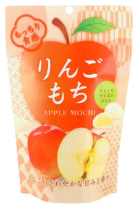 Stand-up pouch of Japanese apple mochi made with apple juice