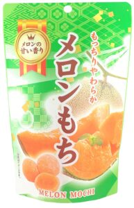 Stand-up pouch of Japanese melon mochi made with Hokkaido melon puree