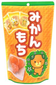 Stand-up pouch of Japanese mikan mochi with mandarin juice and iyokan peel