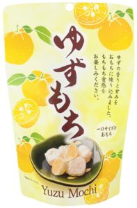 Stand-up pouch of Japanese yuzu mochi kneaded with yuzu peel