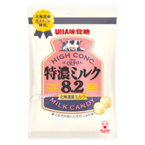 Sachet de Tokuno Milk 8.2 d'UHA Mikakuto, bonbons au lait intense