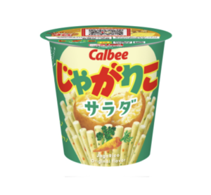 Calbee Jagariko potato sticks in a cup