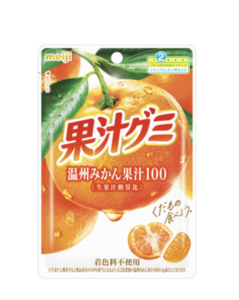 Kaju Gummy de Meiji, bonbons gélifiés à la mandarine mikan