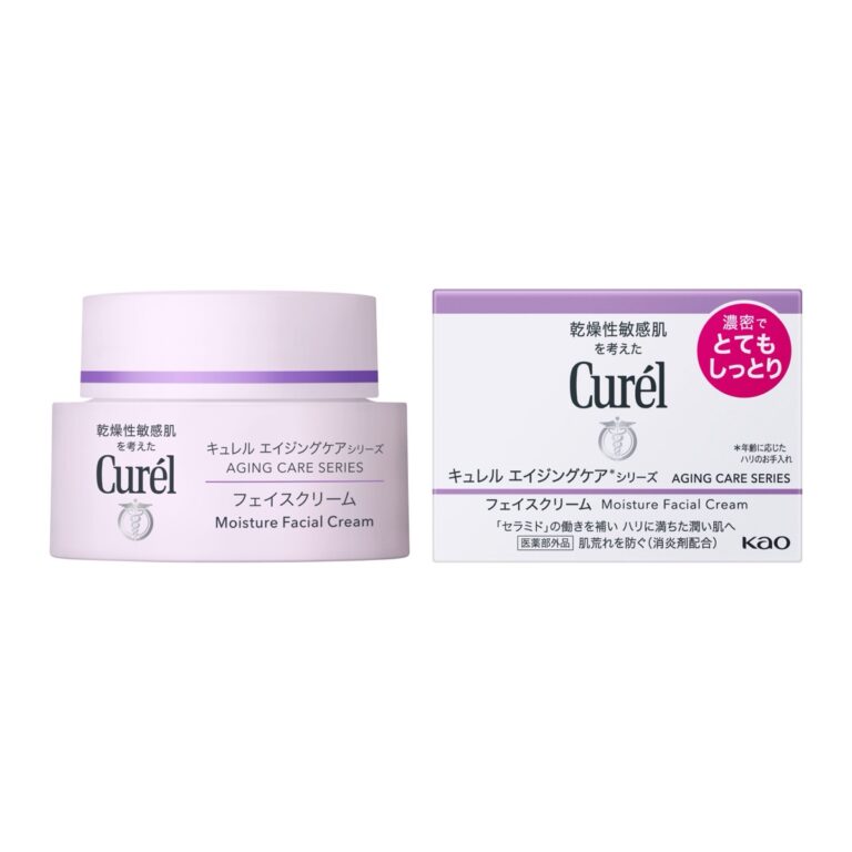Curél Aging Care Series Moisture Facial Cream, 40 g jar and box (キュレル エイジングケアシリーズ フェイスクリーム)