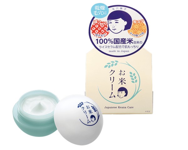 Keana Nadeshiko Rice Cream 30 g jar, open and closed