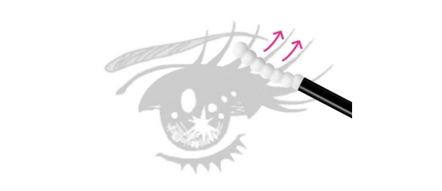 Step 2: use the end of the tip for the lash roots, lower lashes and inner corners