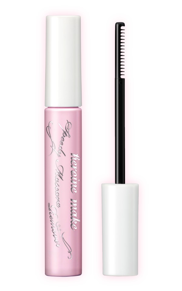 Kiss Me Heroine Make Speedy Mascara Remover in the pink bottle with its comb applicator