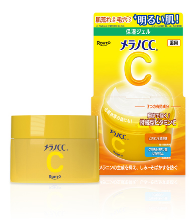 Melano CC brightening gel 100 g jar and box (メラノCC 薬用しみ対策美白ジェル)
